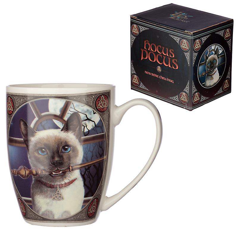 Cat with broom wiccan tea cup / mug