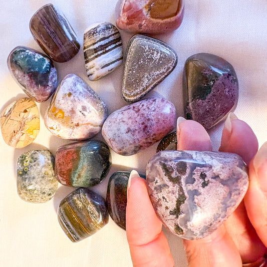 Ocean jasper crystal tumble stone large