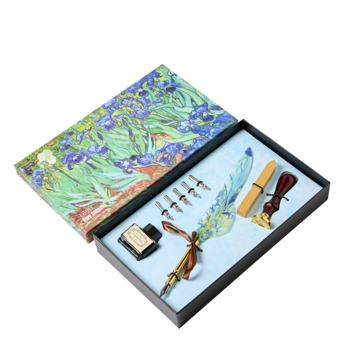 Feather calligraphy pen & wax seal gift set