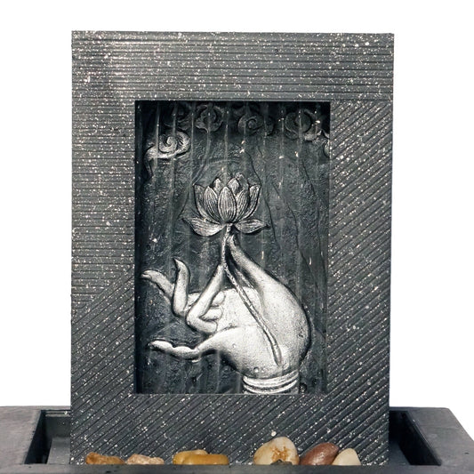 Good vibes lotus rain water fountain