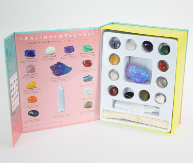 Boxed crystal healing set