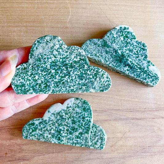 Tree agate crystal cloud carved stone