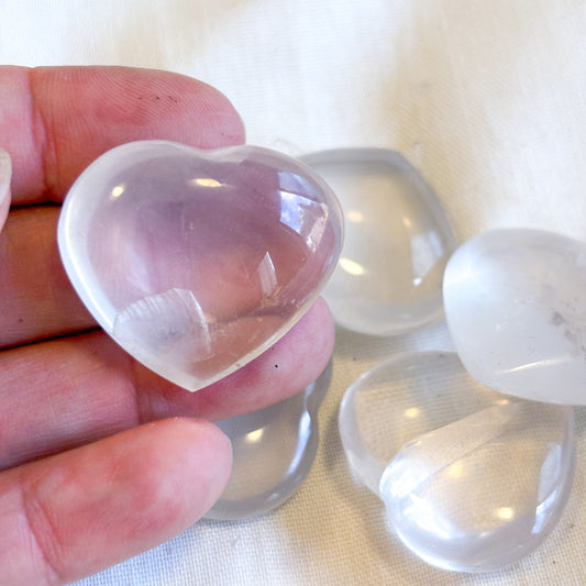 Moon Quartz / Girasol crystal heart