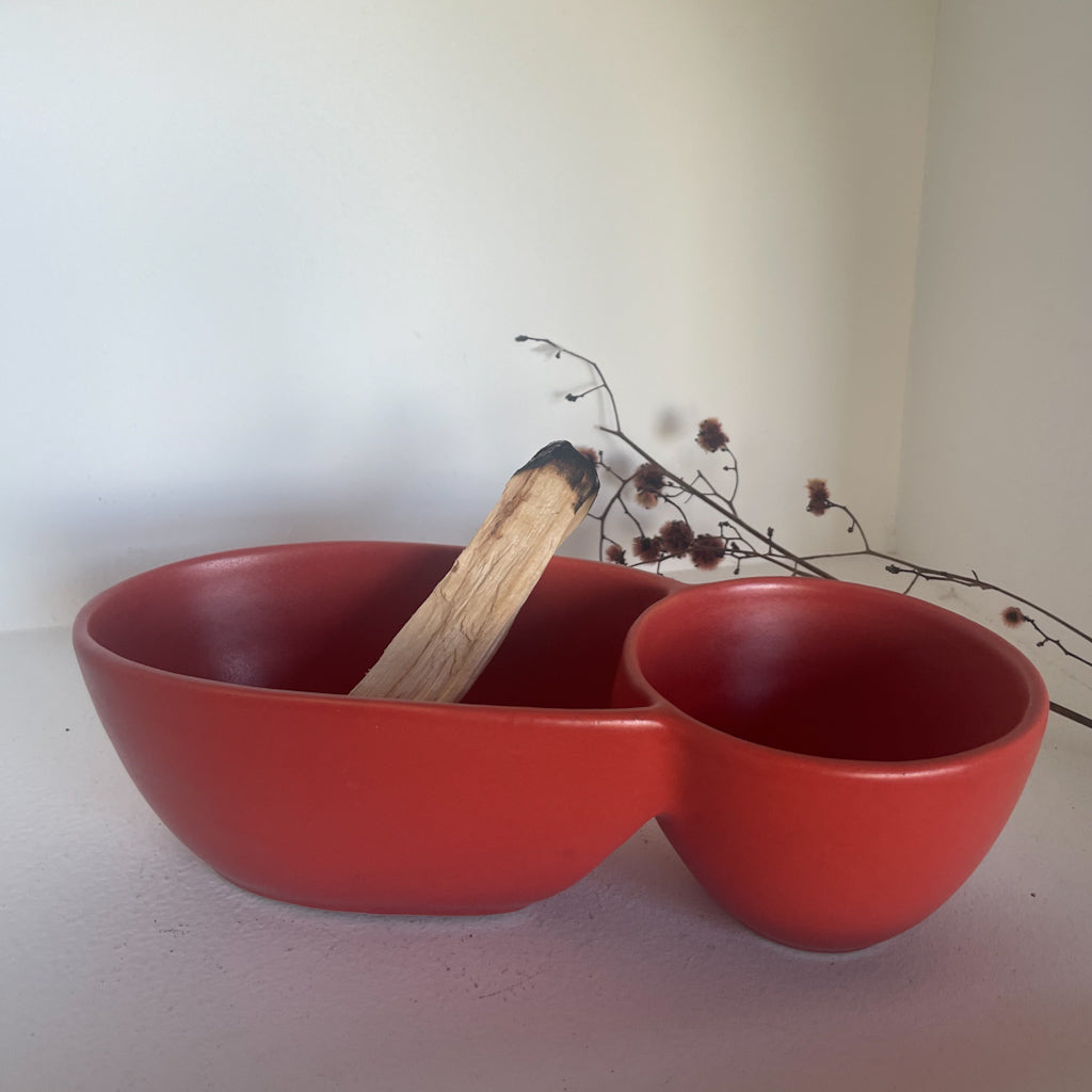 Double ceramic trinket bowl