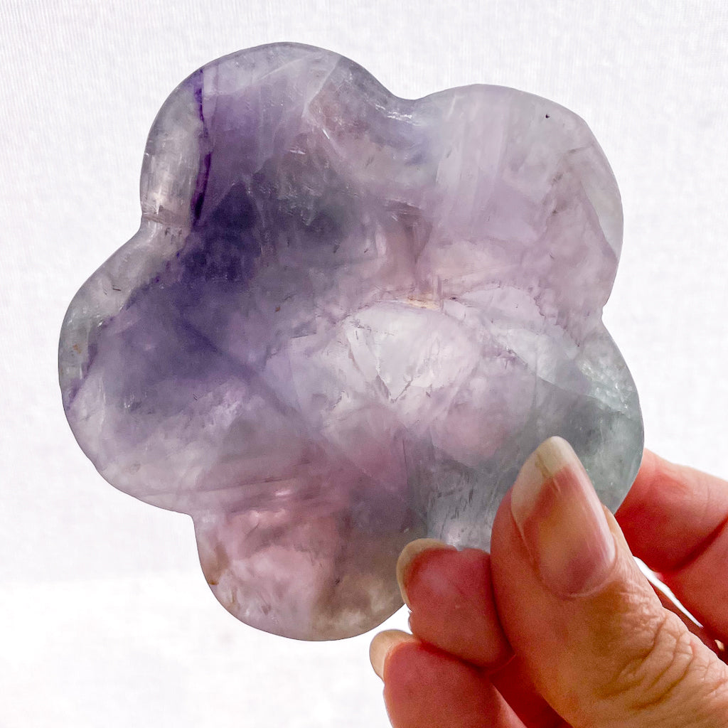 Fluorite crystal polished bowl / trinket tray