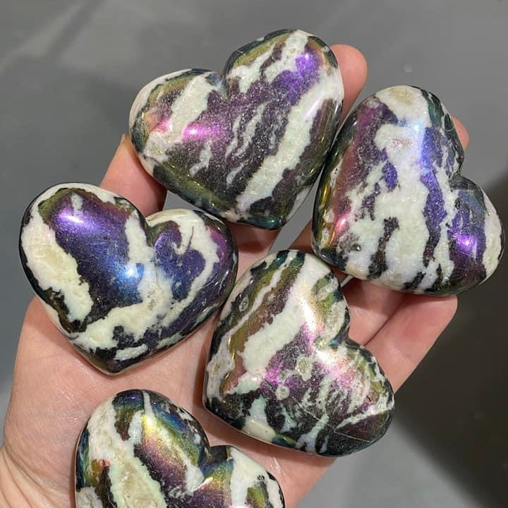 Aura zebra jasper crystal heart