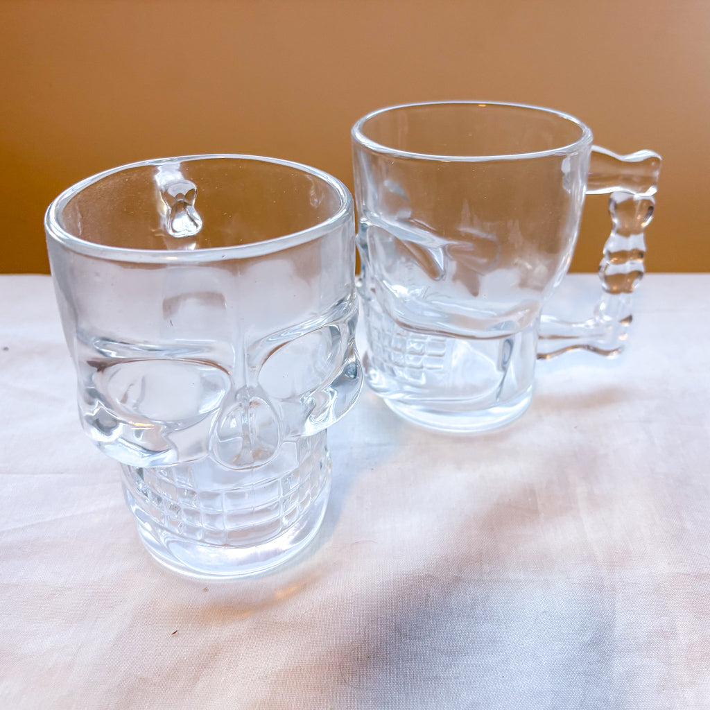 Skull beer stein / glass tumbler tankard mug
