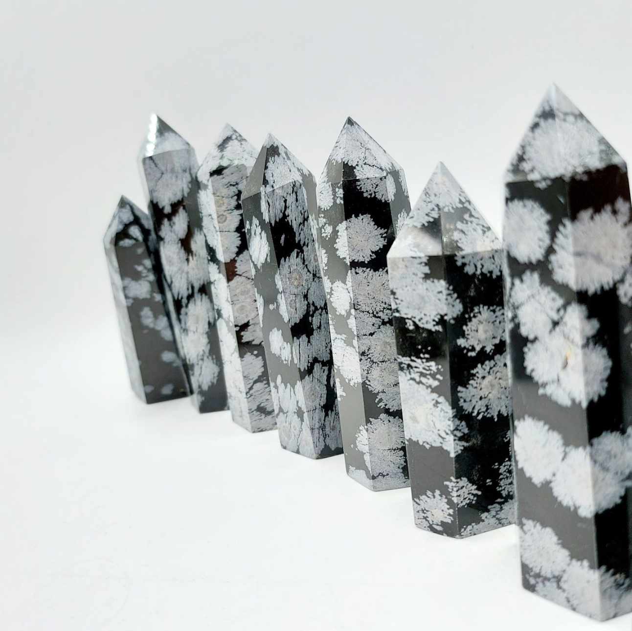 Snowflake obsidian crystal tower