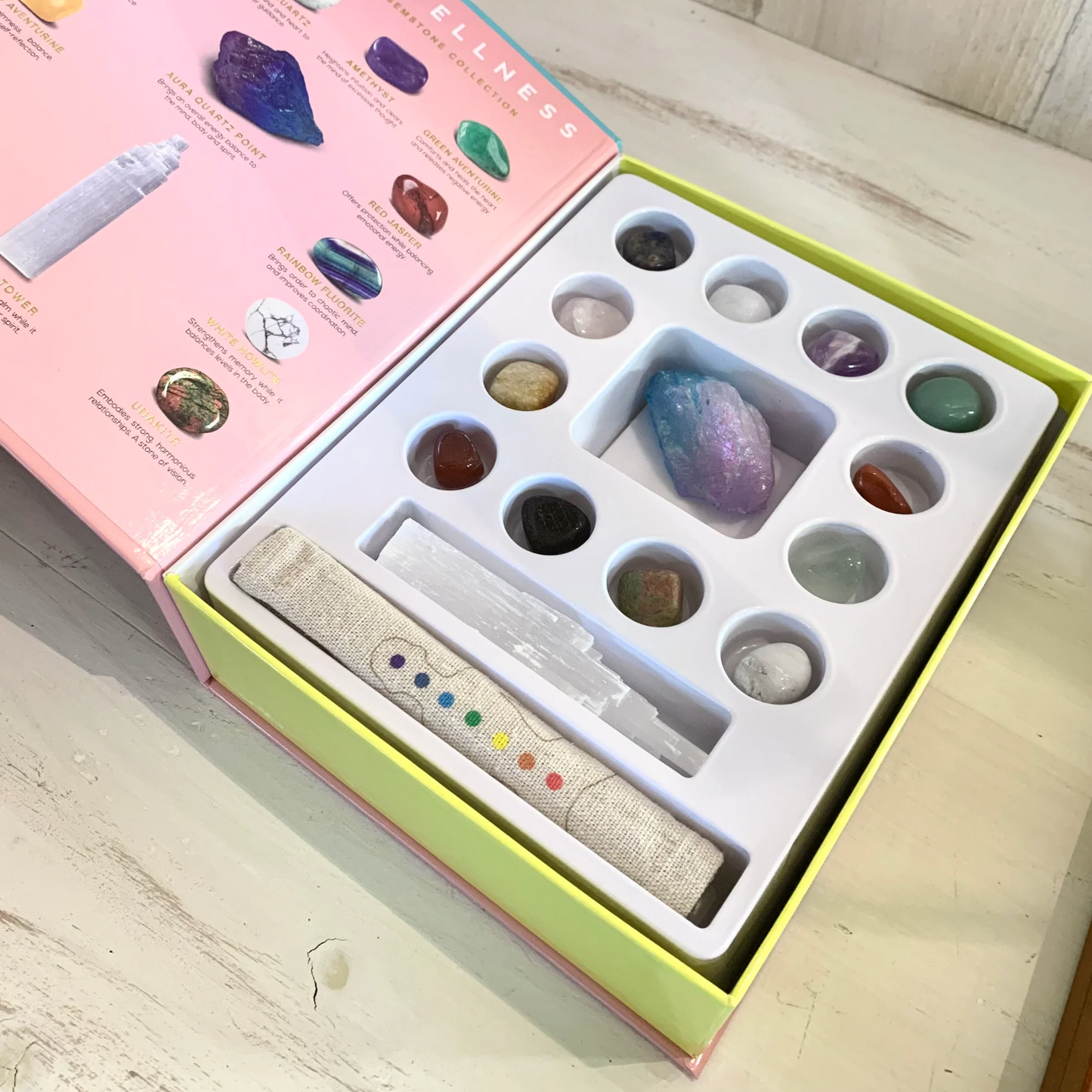 Boxed crystal healing set