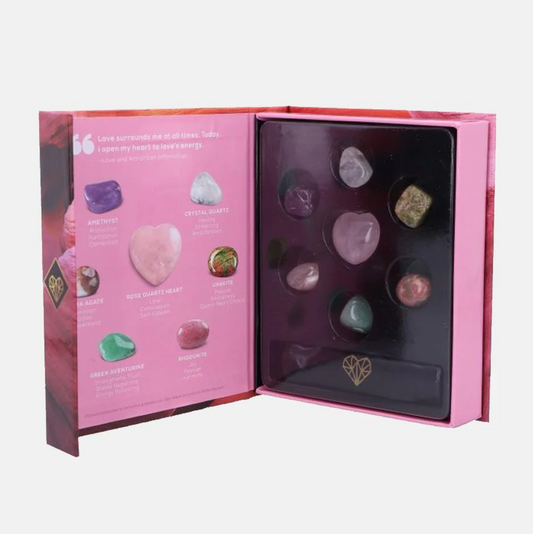 Love spell crystal heart set