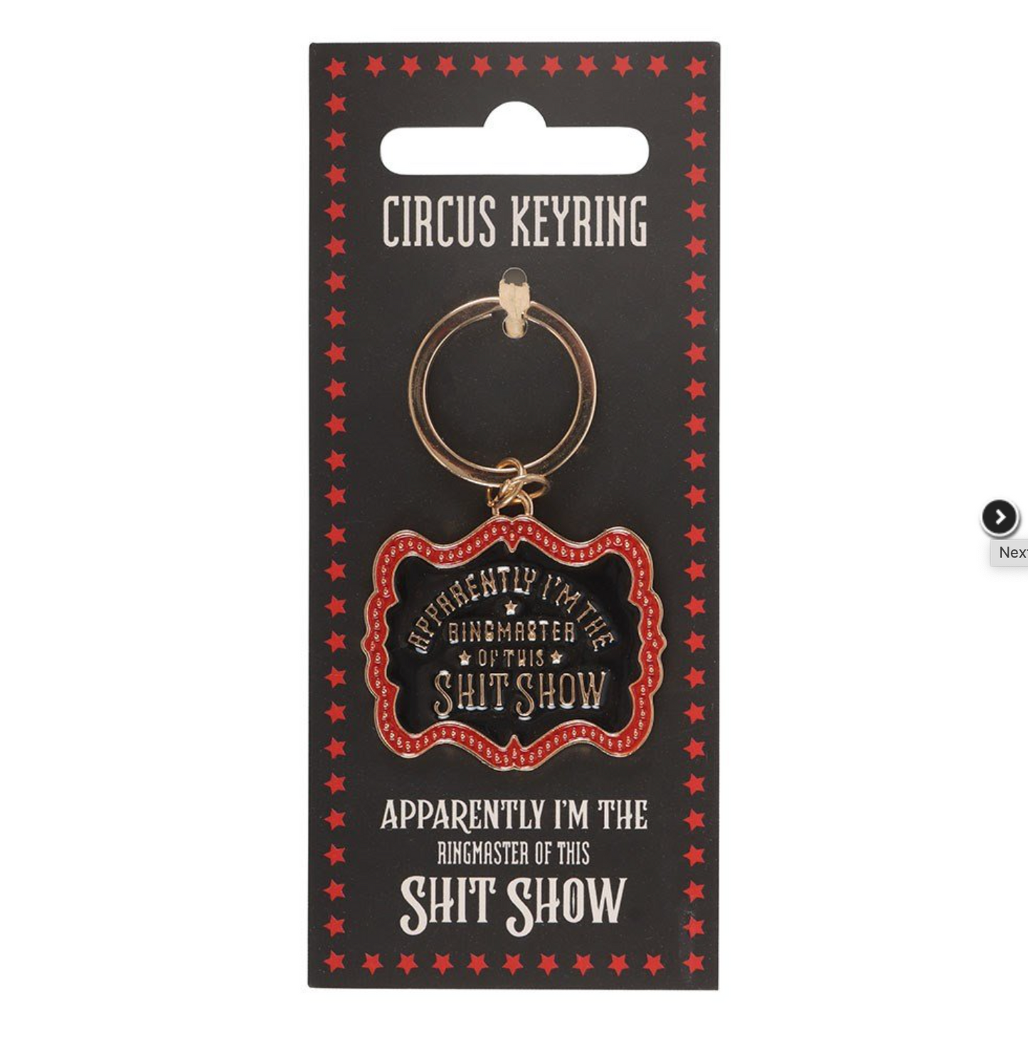 Ring master of shit show keychain