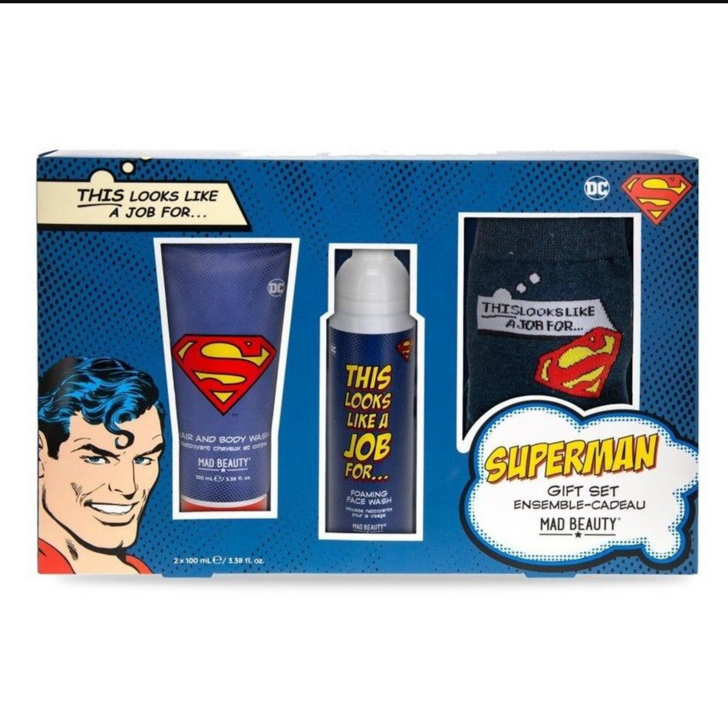 Superhero DC comics socks + body wash set