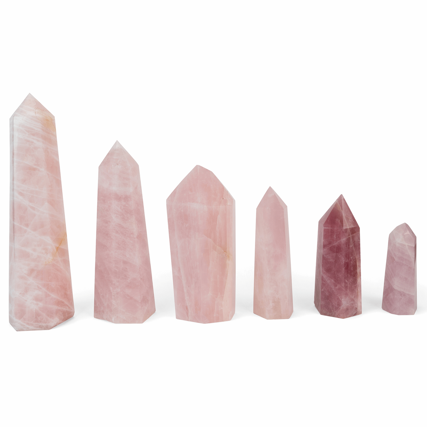 Crystal rose quartz point tower XS - XL