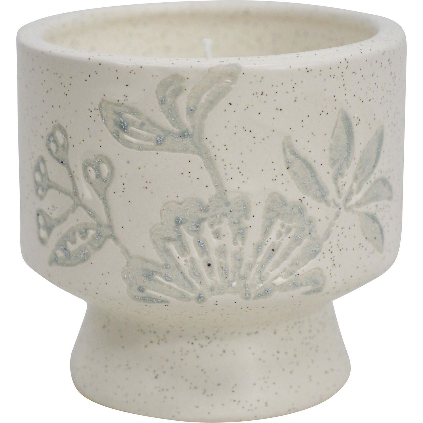 Ceramic pot with candle