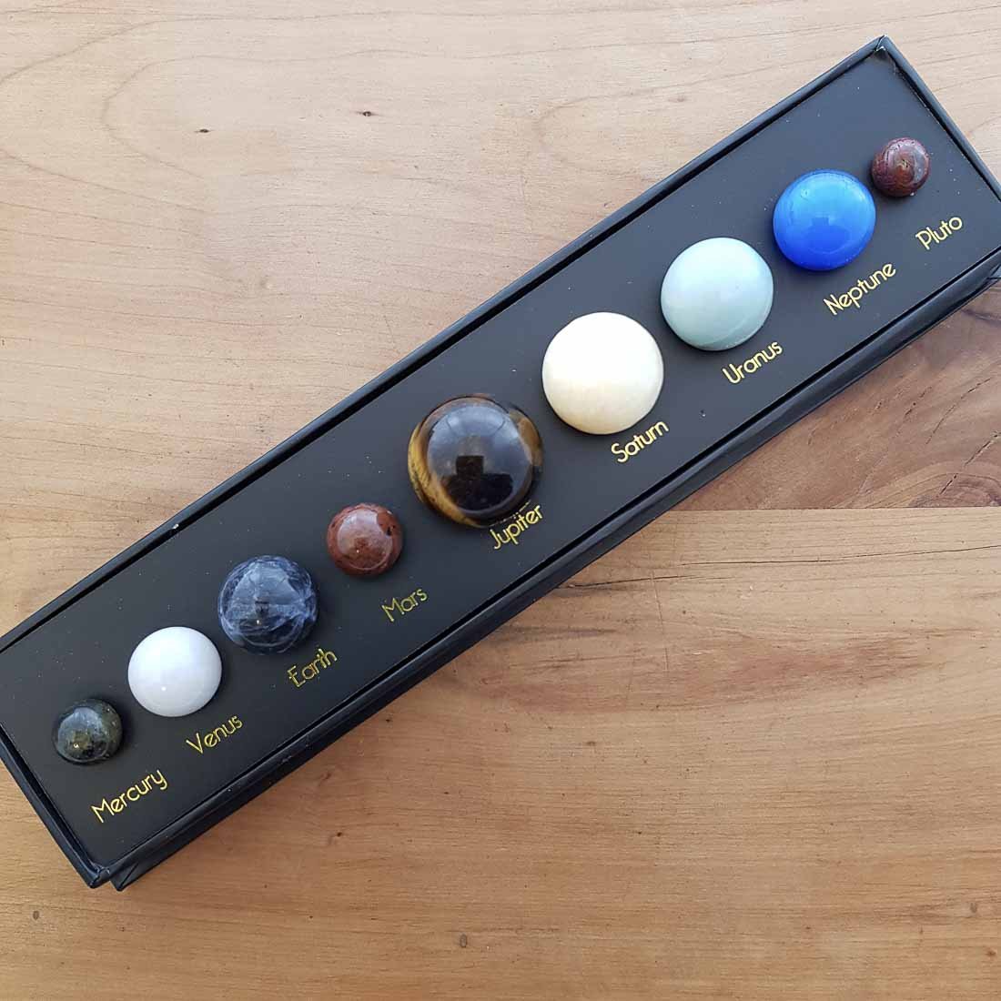Crystal spheres gift box desk set of the solar system planets