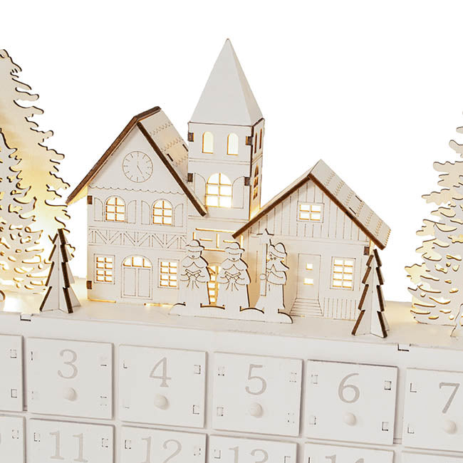 Christmas crystal advent calendar wooden cabinet