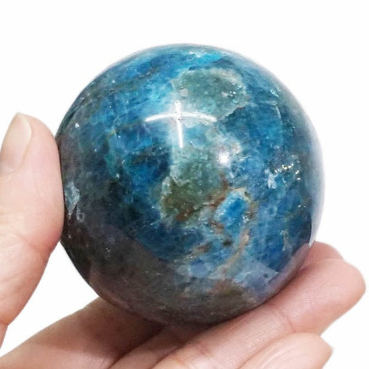 Blue apatite crystal sphere
