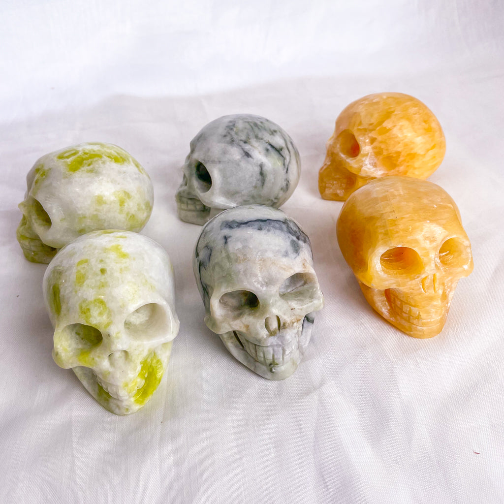 Crystal hand carved skull statue Large