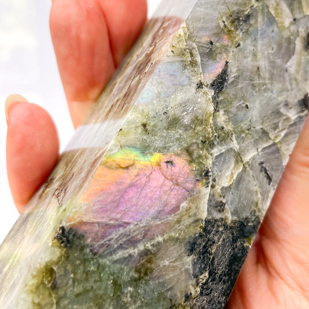 Labradorite crystal polished point generator tower XL
