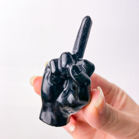 F OFF Crystal / rude finger obsidian crystal to help you chill the fuck out