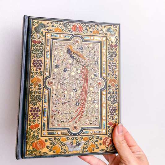 Phoenix bird & labradorite crystal gold embossed journal