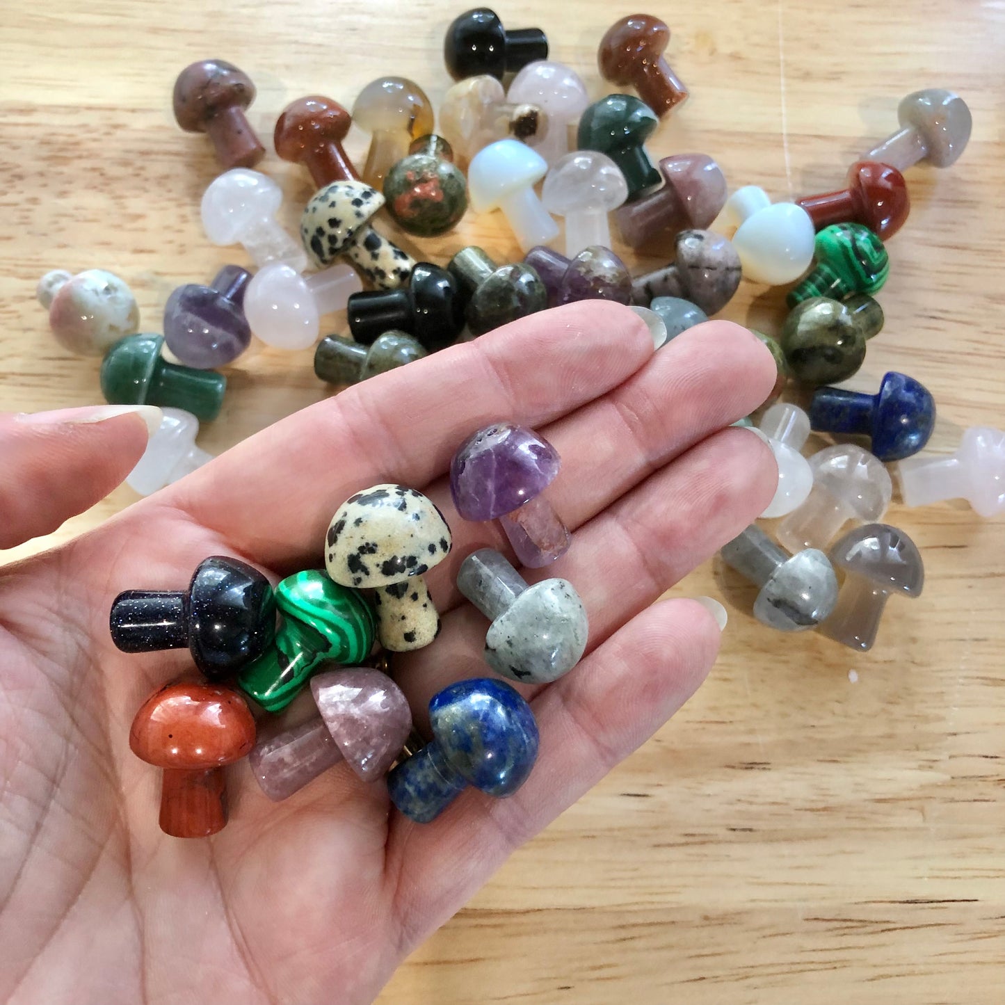 Mini crystal mushroom polished stone