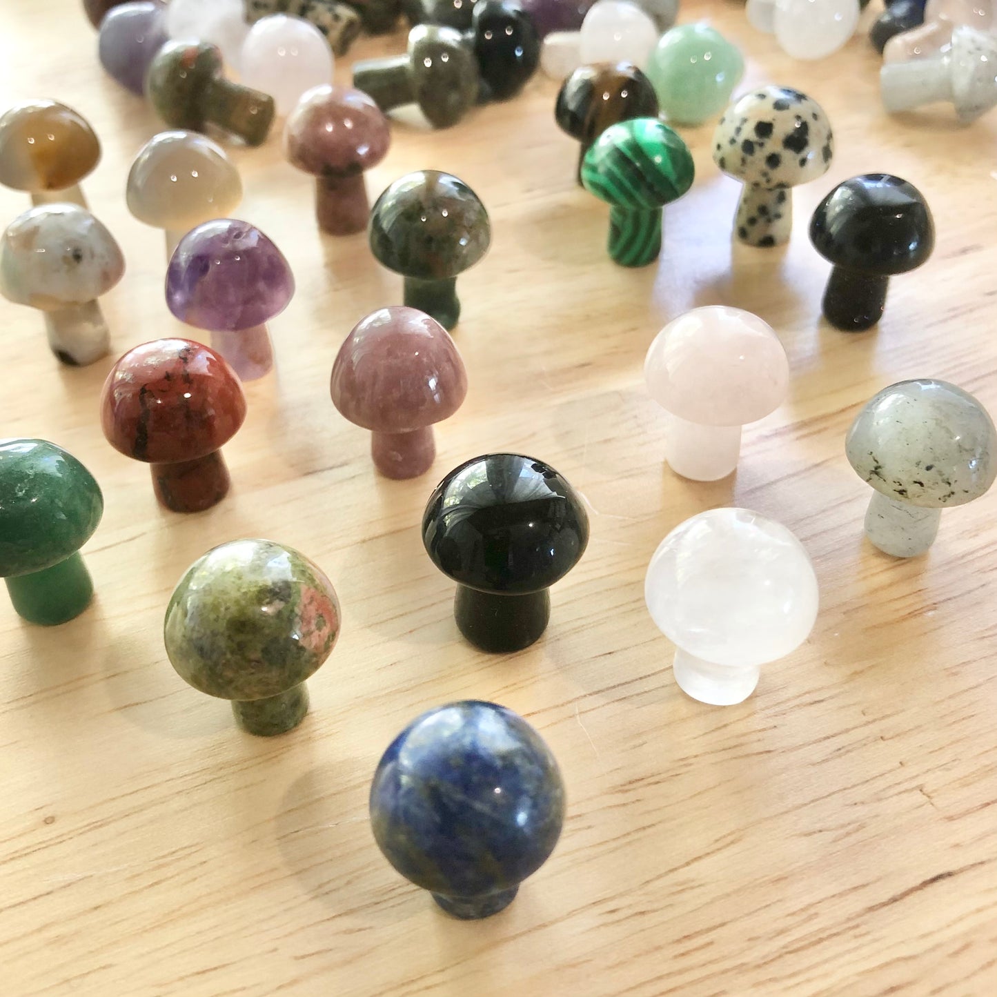 Mini crystal mushroom polished stone