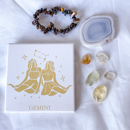 Gemini Zodiac star sign crystal set