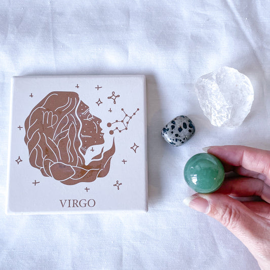 Virgo Zodiac star sign crystal set