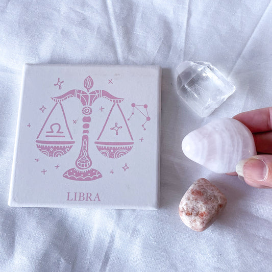 Libra Zodiac star sign crystal set