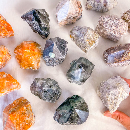 Polished top cut base crystal point - various