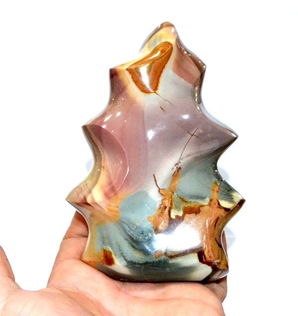 Desert Jasper crystal flame statue