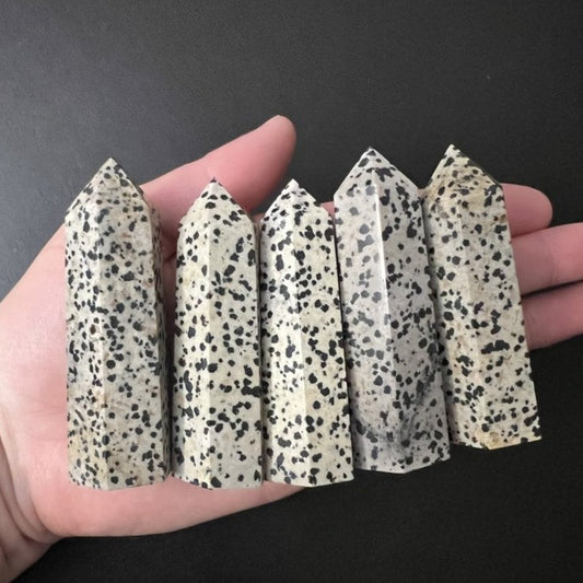 Dalmatian jasper crystal tower generator