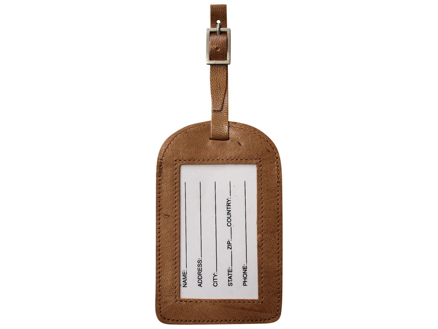 The wanderer leather luggage tag