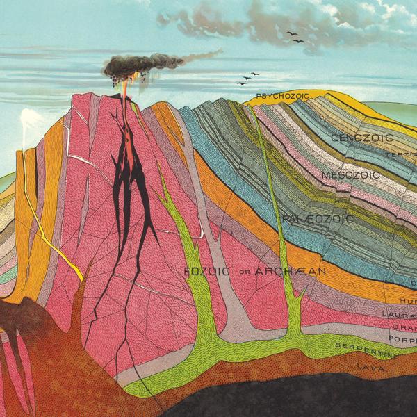 Geology rock rainbow cross section vintage chart poster print