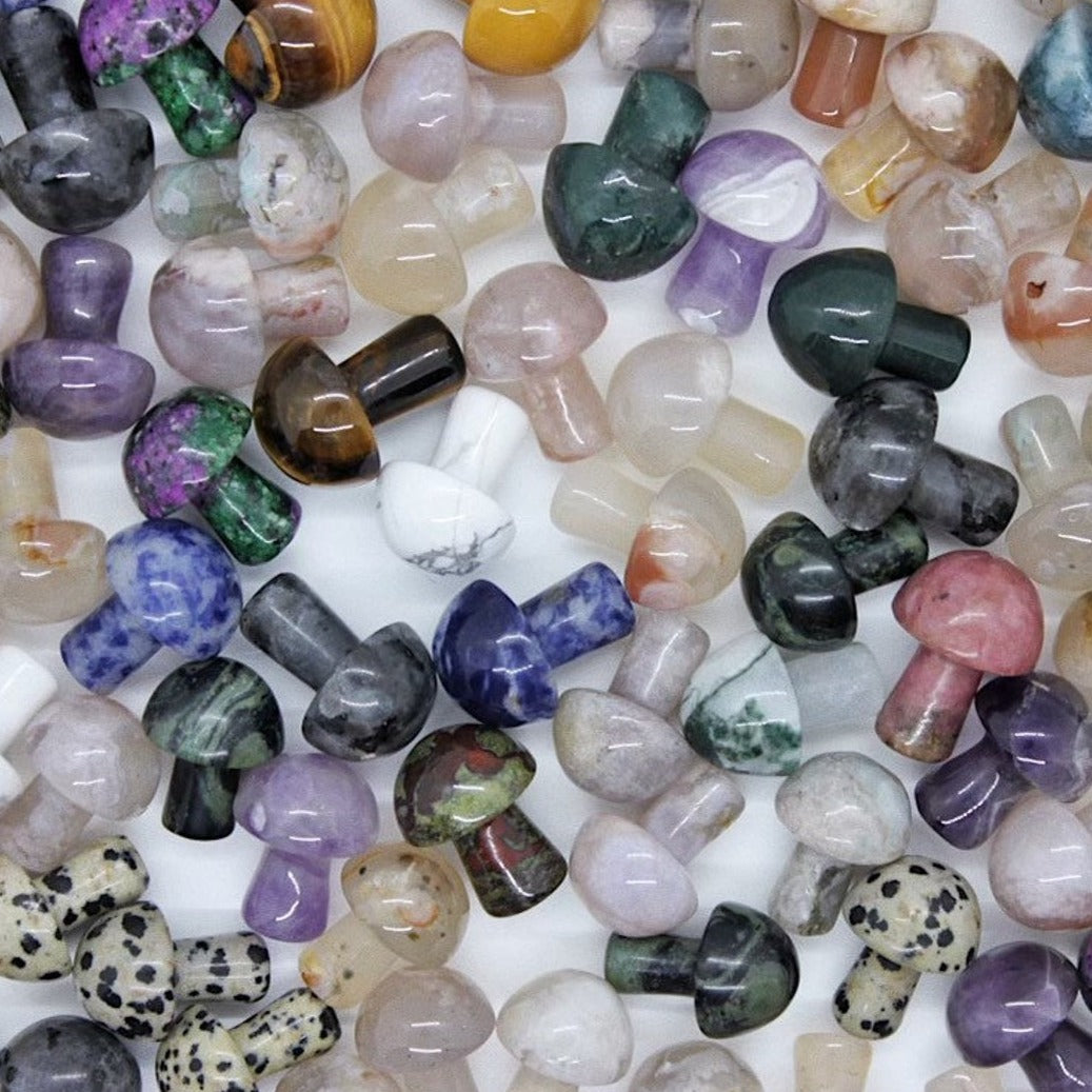 Mini crystal mushroom polished stone