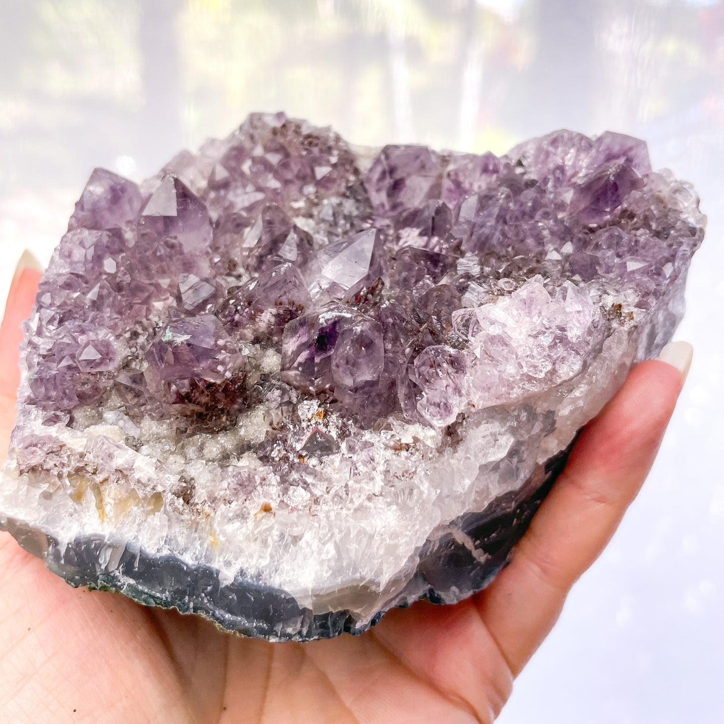 Purple Amethyst + Blue lace agate crystal cluster 1.16kg