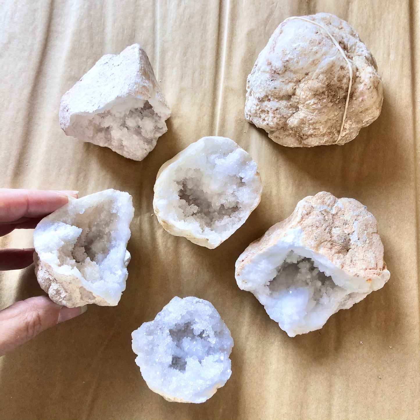 Clear quartz crystal geode cave