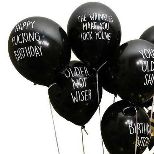 Naughty insult birthday greeting balloon / abusive balloon - 5 pack