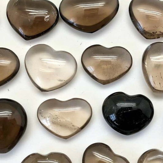 Smoky quartz crystal puffy heart stone