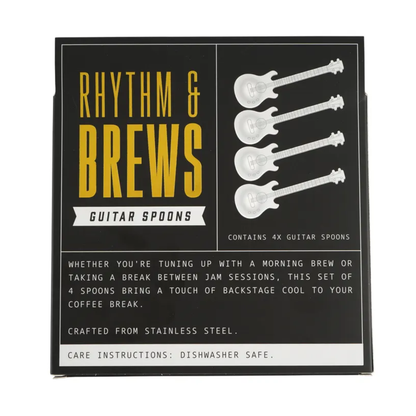 Rock on music guitar spoon set 4