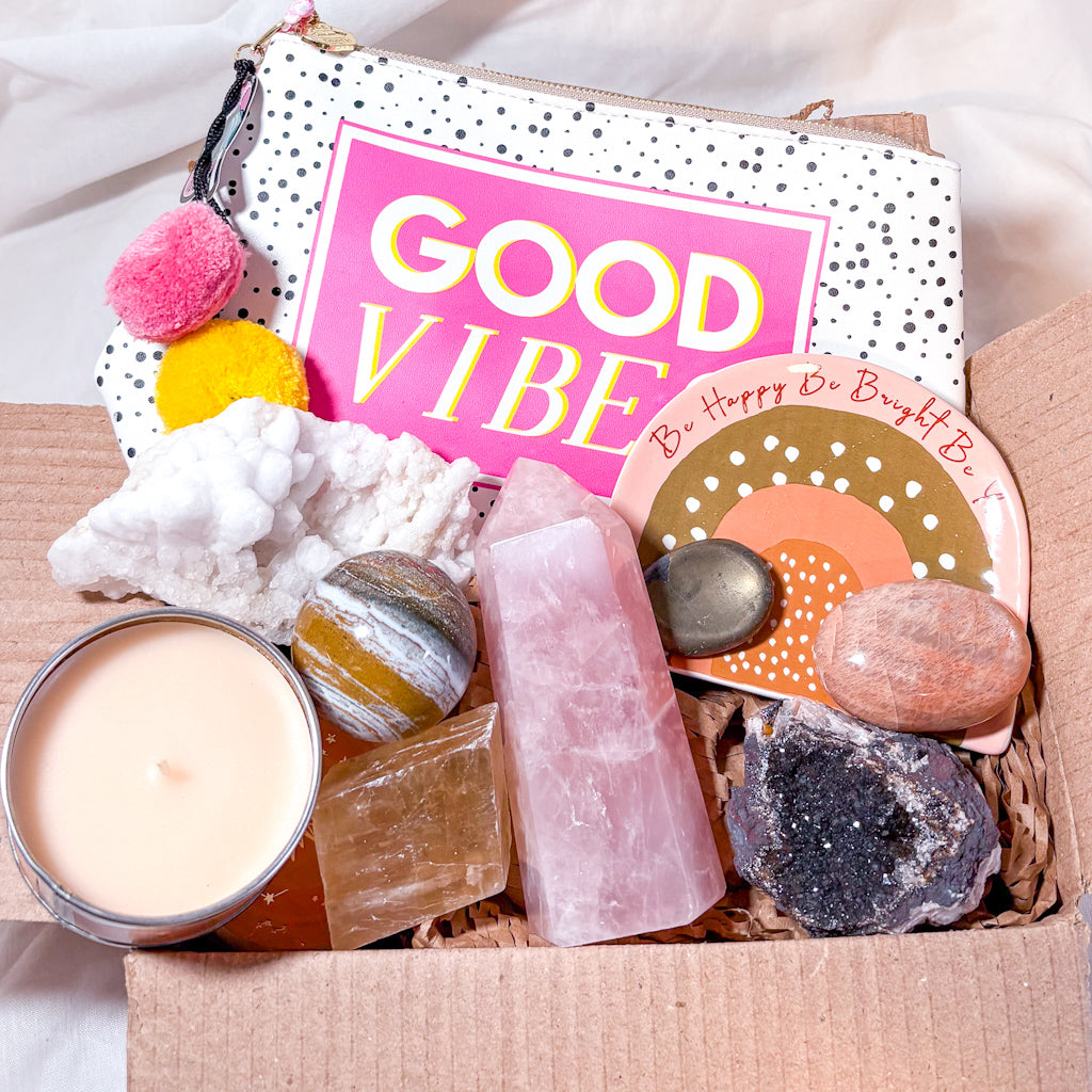 Monthly SUBSCRIPTION MYSTERY BOX - Good vibes & crystals gift box