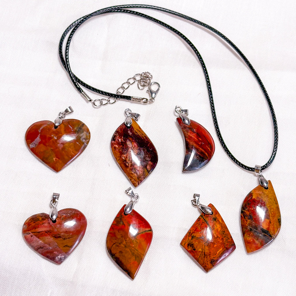 Mookaite Jasper crystal pendant necklace