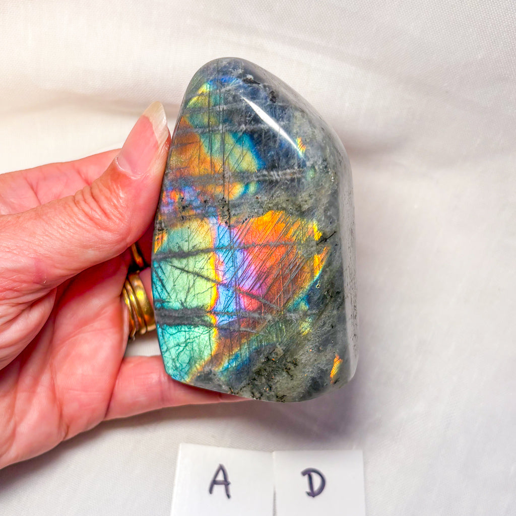 Labradorite crystal high quality flash carved freeform statue