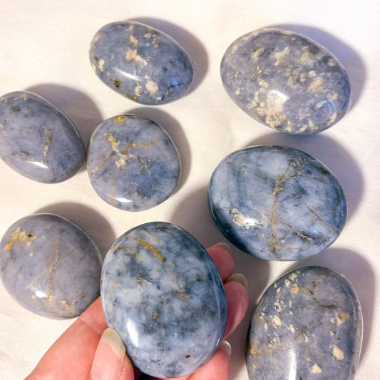 Blue aventurine crystal palm stone