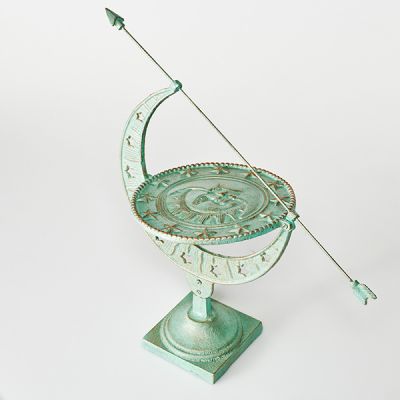 Cast iron moon / sun dial garden ornament statue