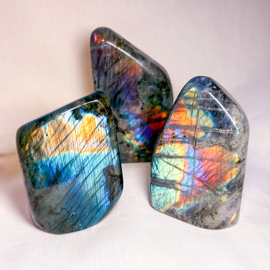 Labradorite crystal high quality flash carved freeform statue