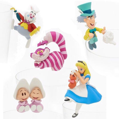 Alice in wonderland mini cake topper / plant pot hanger figure toy set