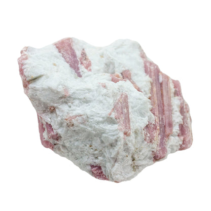 Pink tourmaline & aquamarine crystal raw stone