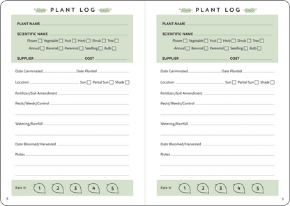 Gardeners log book journal 5x7
